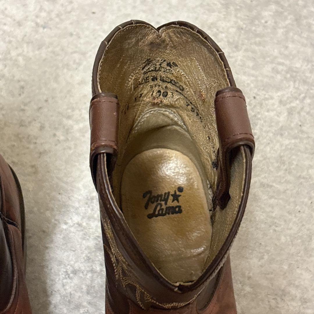希少 Tony Lama ウエスタンブーツ 刺繍 リザードトゥ Y2K 25EE