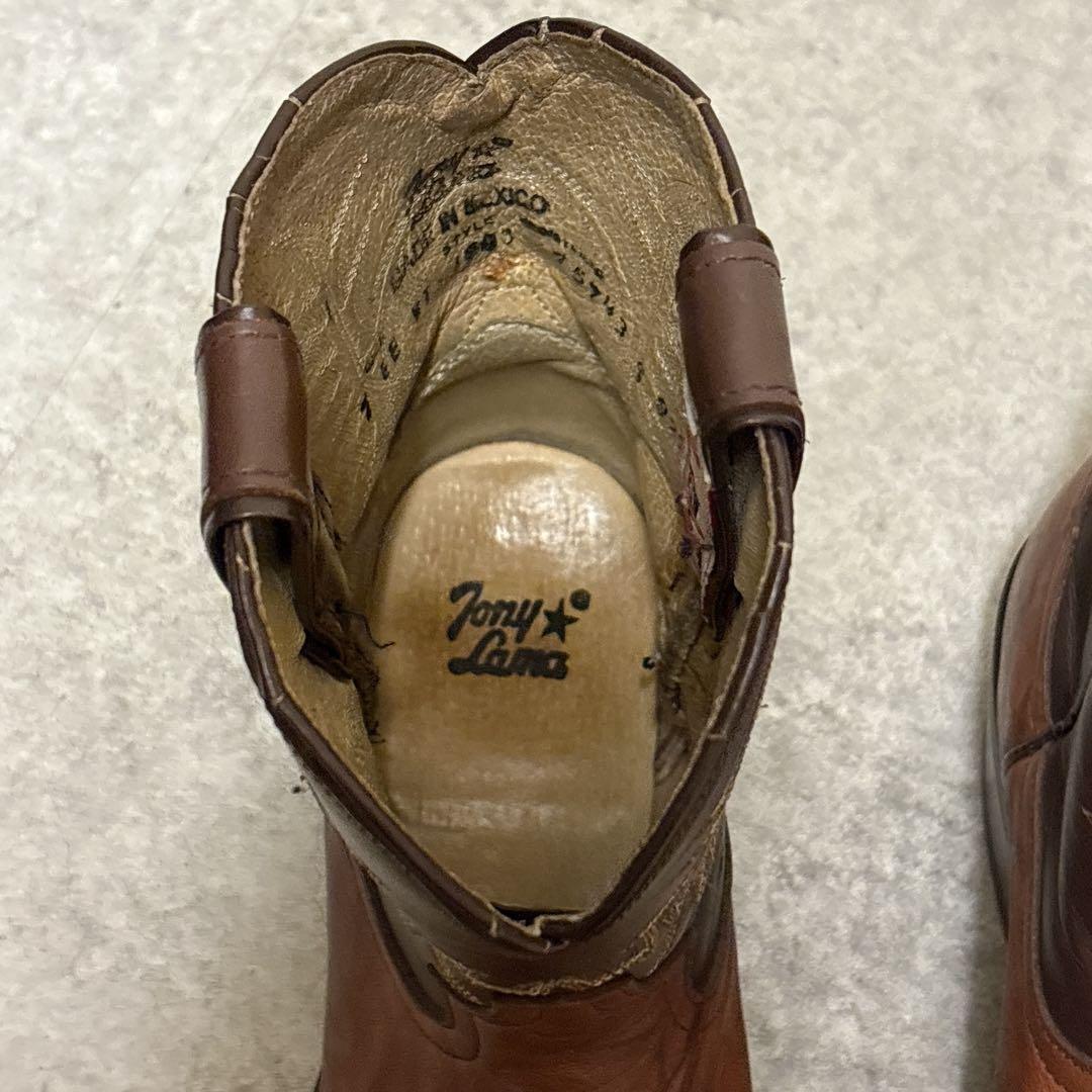 希少 Tony Lama ウエスタンブーツ 刺繍 リザードトゥ Y2K 25EE