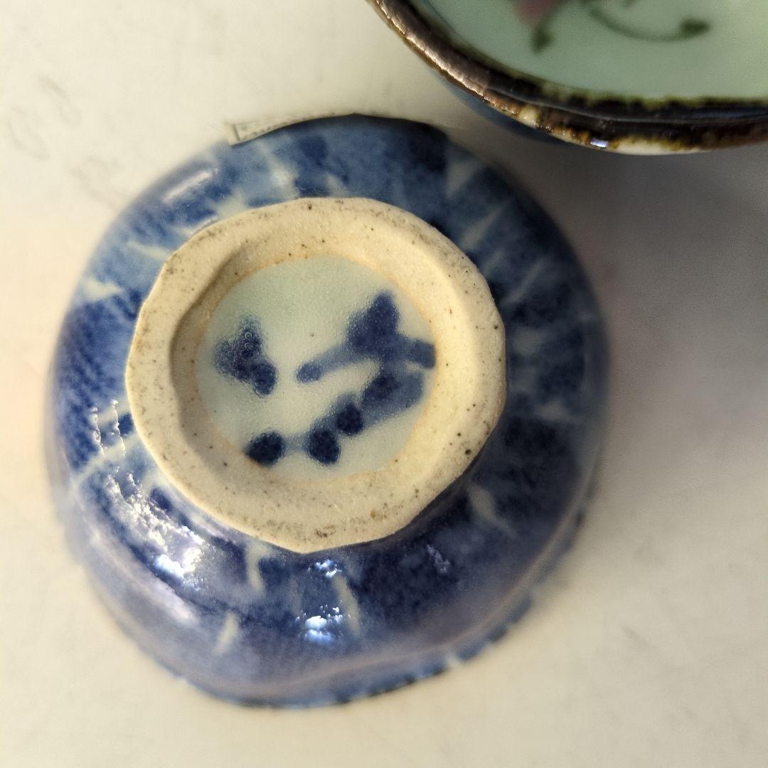 染付釉裏紅もみじ呉須刷毛小仙茶 5客セット