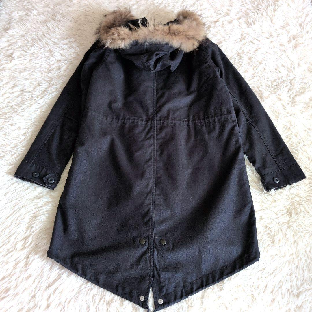 フレッドペリーモッズコートMネイビー　 月桂樹ロゴ　ロングコート