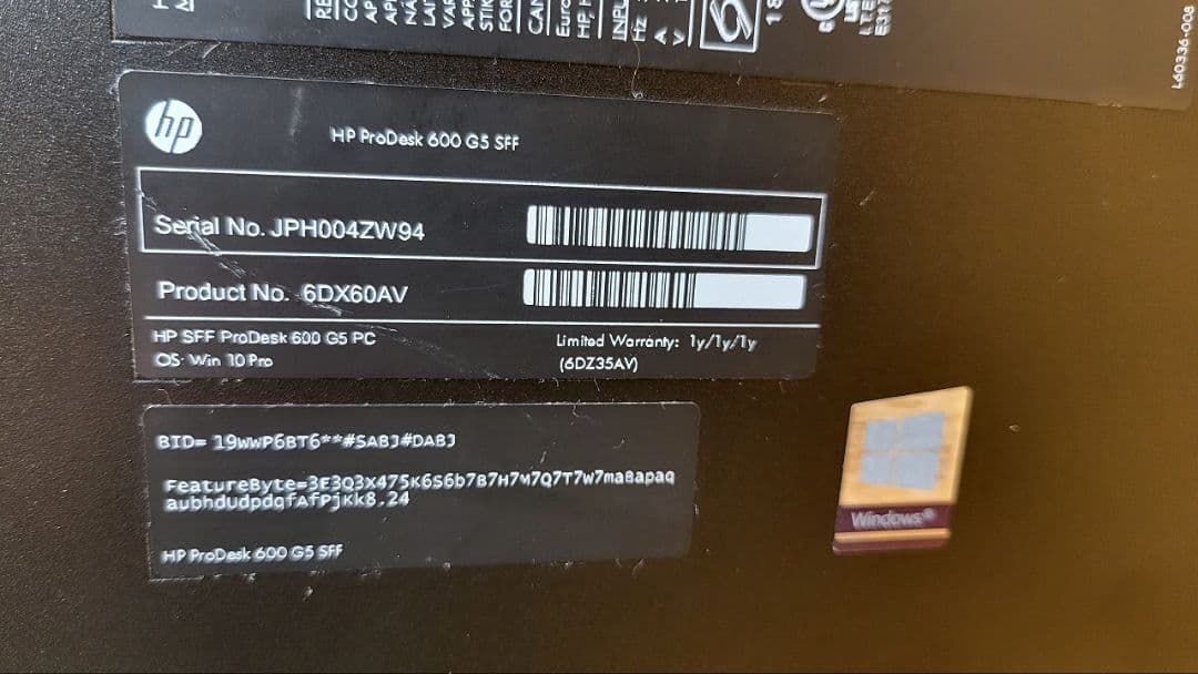 Windowsデスクトップ HP ProDesk 600 G5 SFF Windows 11