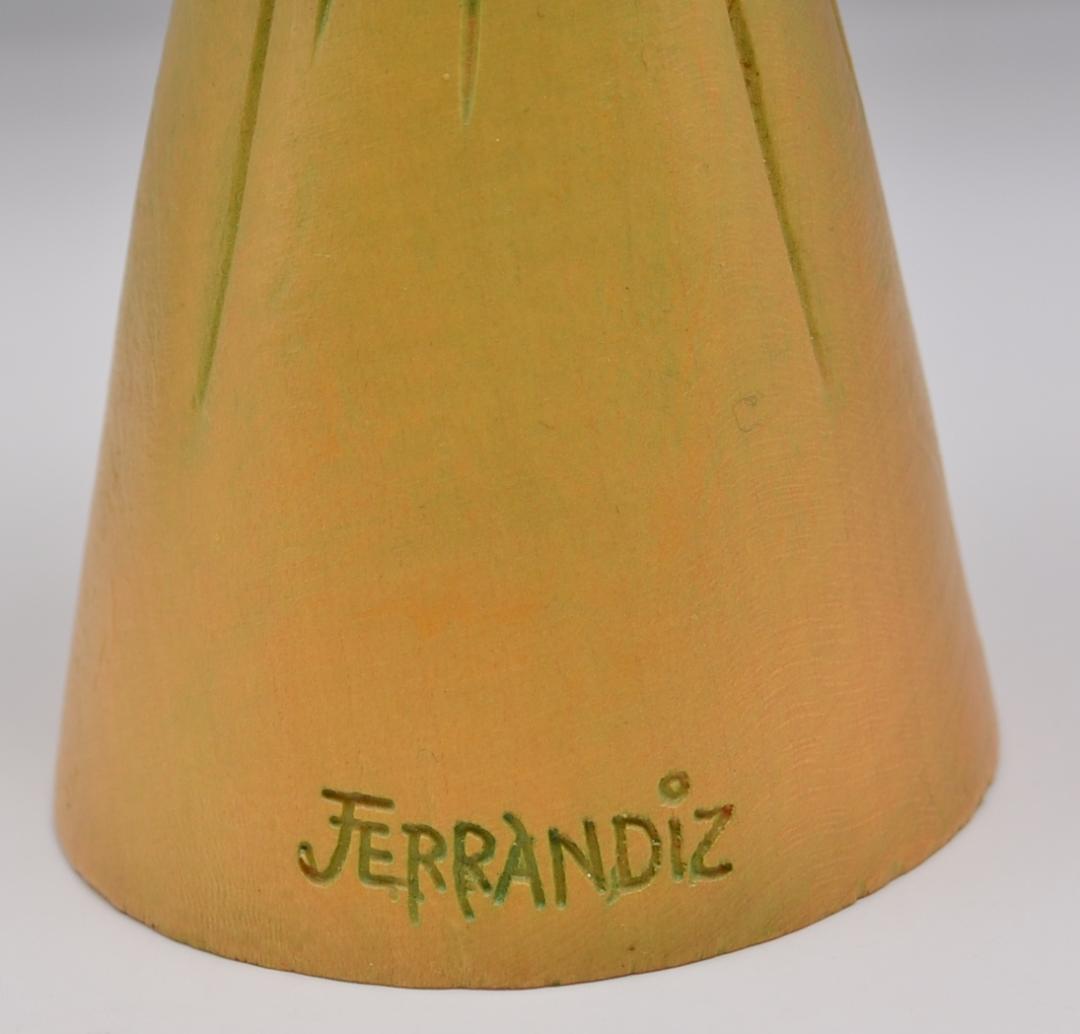 鳩を抱く少女　アンリ　ANRI　木彫り人形　イタリア　高さ15ｃｍ