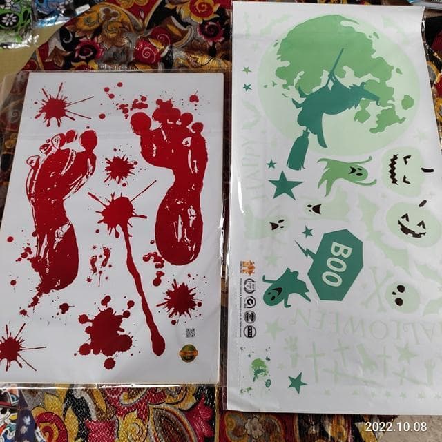 ステッカー大きめセット 3Dホラーハロウイン7ゾンビ　血まみれ  フット