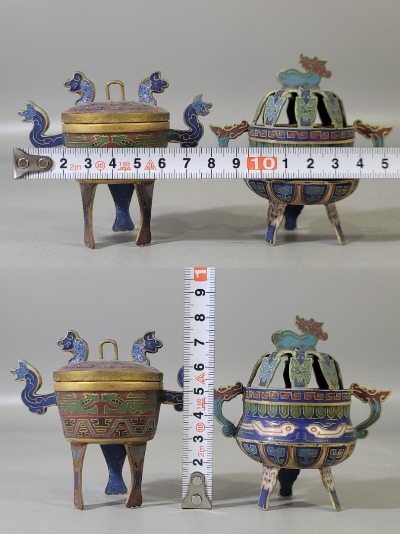 DT718 中国 七宝 香炉 六件 まとめて