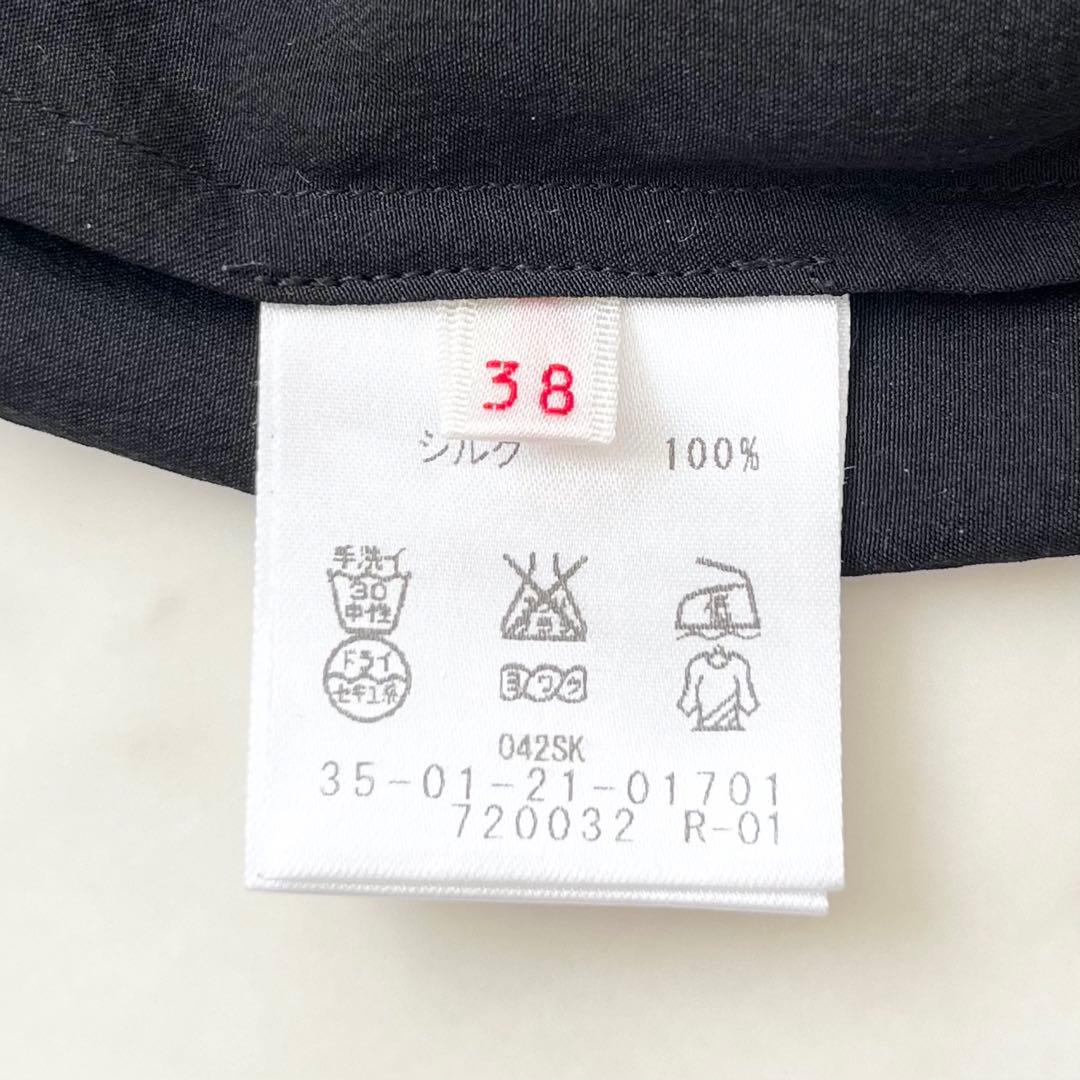 美品♪バッカ　シルク100% 洗える　シャツ　ボウタイ　リボン　日本製　長袖　M