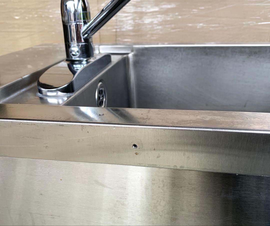 フジマック ステンレス製片扉付1槽シンク KAKUDAI 混合水栓付 ①