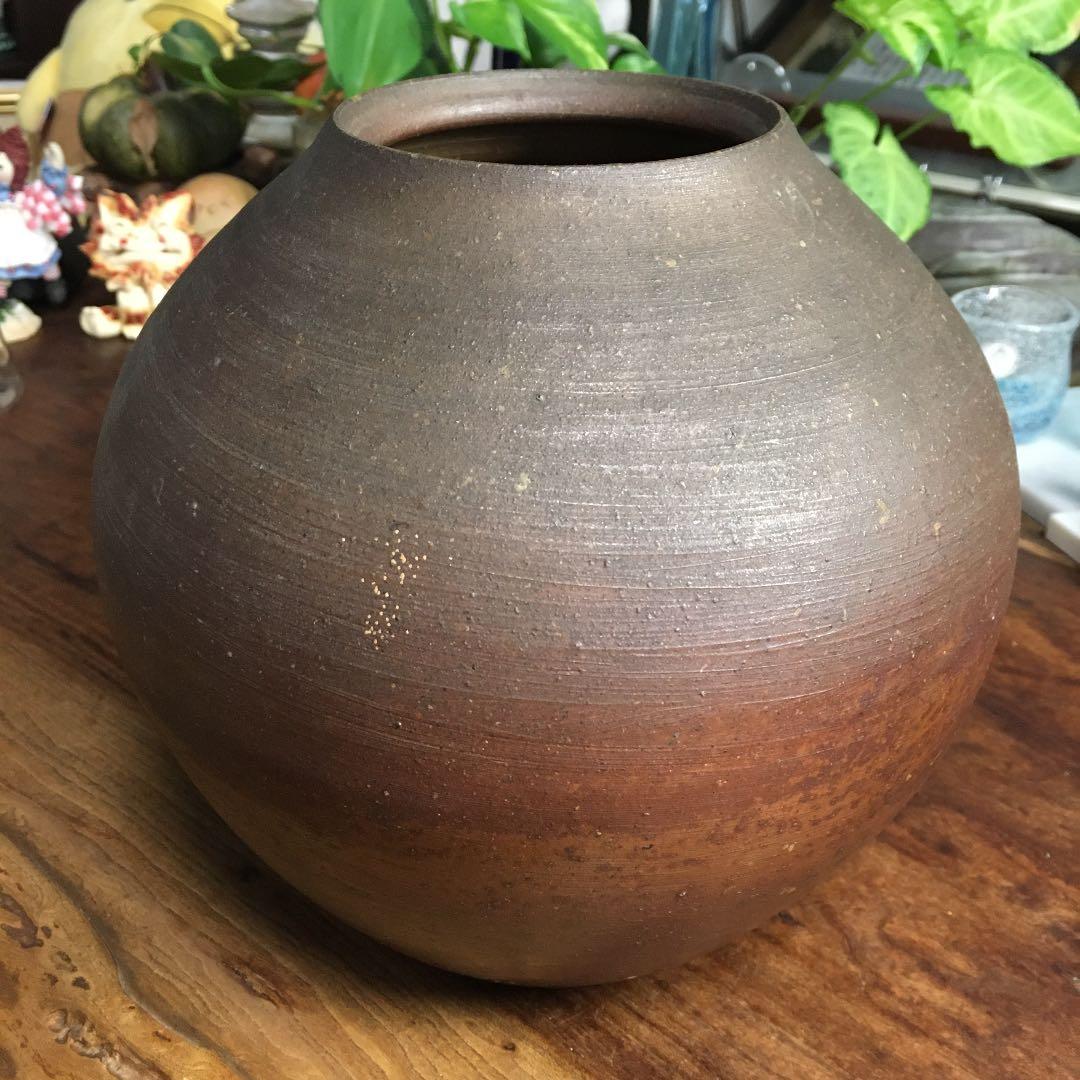 備前焼　小川秀藏　壺　壷　花瓶　一輪挿し