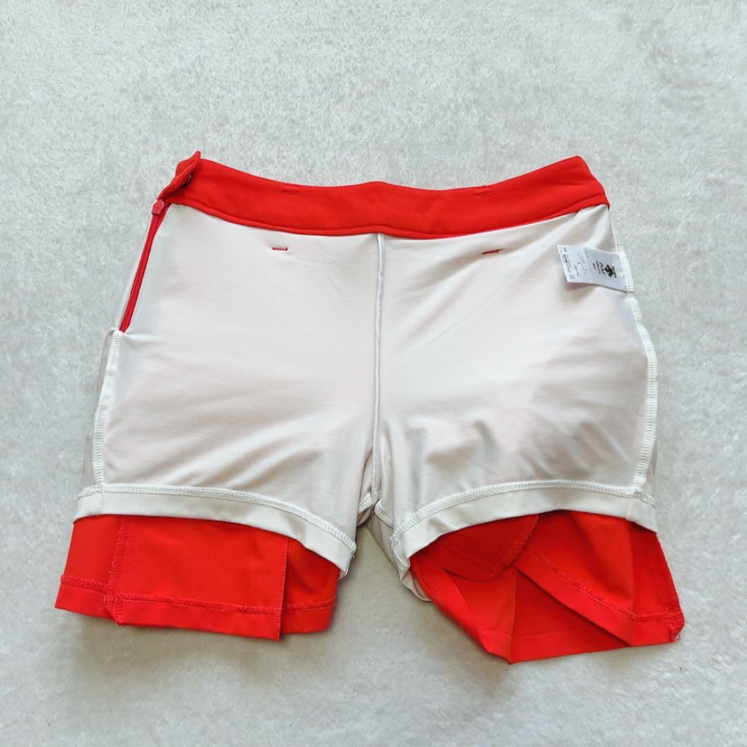 極美品　近年　デサントゴルフ　セットアップ　プリーツ　スカート　オレンジ