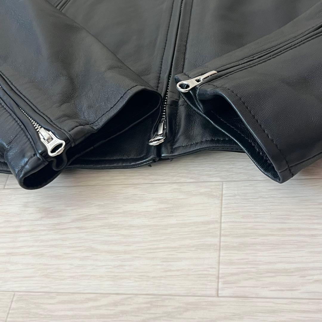 美品 SLOBE IENA ノーカラーライダースジャケット 羊革 サイズ38 冬