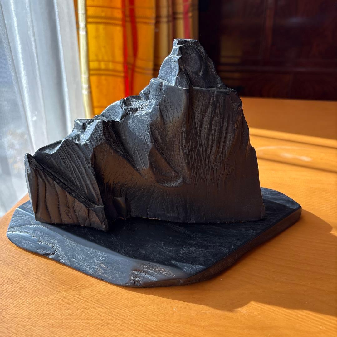 那智黒石 台座付 原石 鑑賞石 天然石 約3.3kg