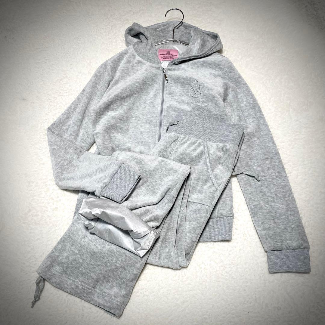 美品 ベロア セットアップ Y2K サウナスーツ スタイルアップ Ｍ グレー
