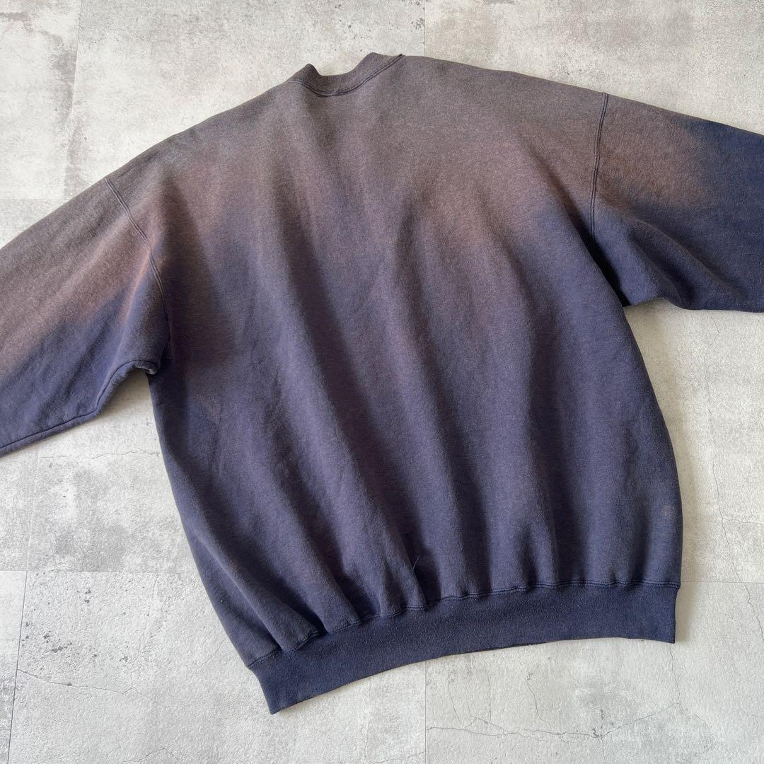 t*3様 一点物 Boro　鬼フェード　ボロ スウェット　褪色　ナス紺　グランジ