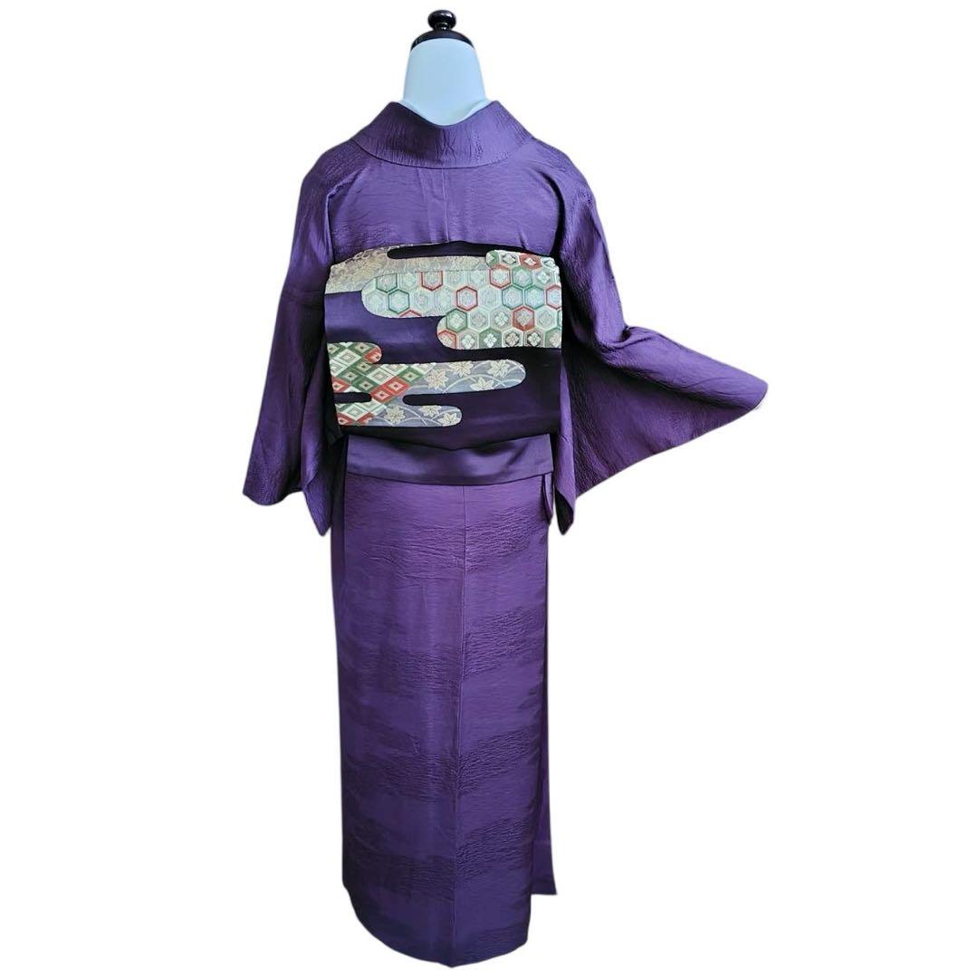 み*み様 美品　袷　式典用　普段用　地紋　色無地　フルセット　ゆったり