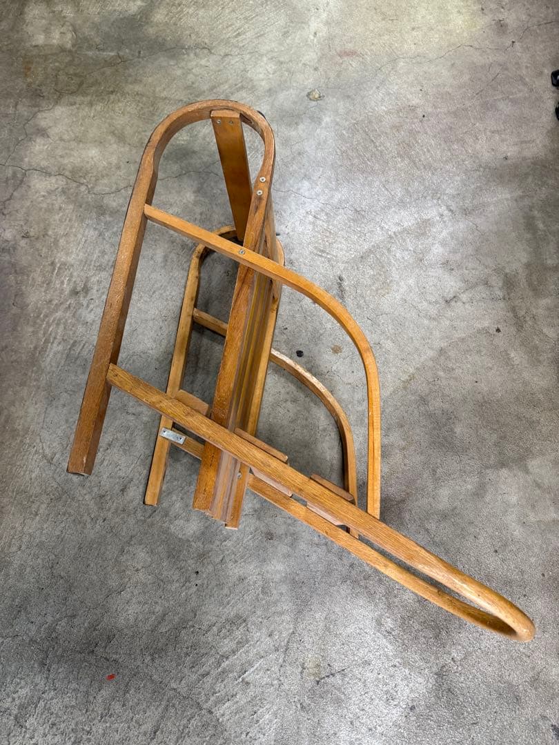 昭和レトロ　手押しソリ　木製　そり　ビンテージ