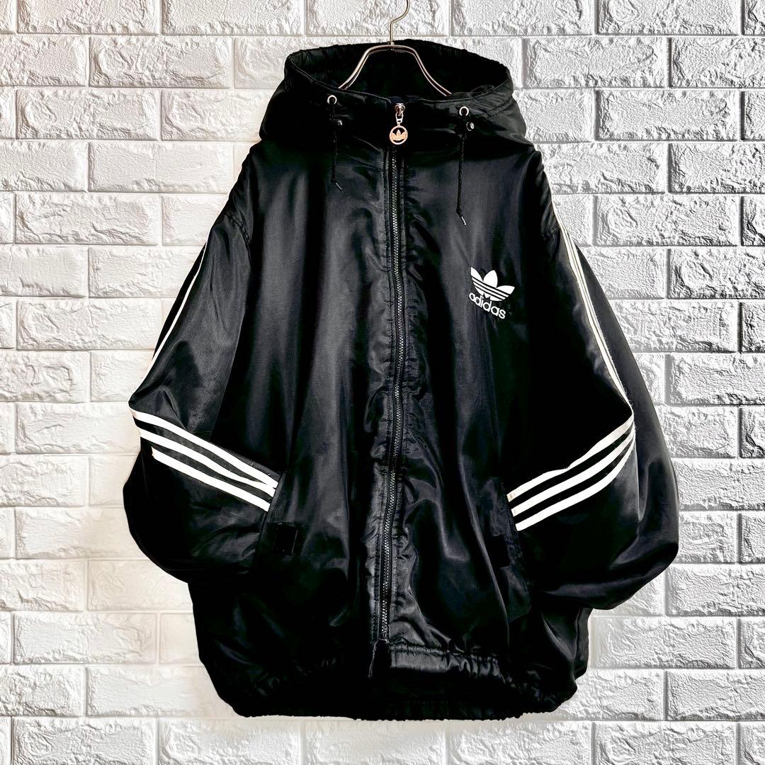 ◆背面刺繍BIGトレフォイルロゴ／中綿入り◆90sアディダス ナイロンジャケット