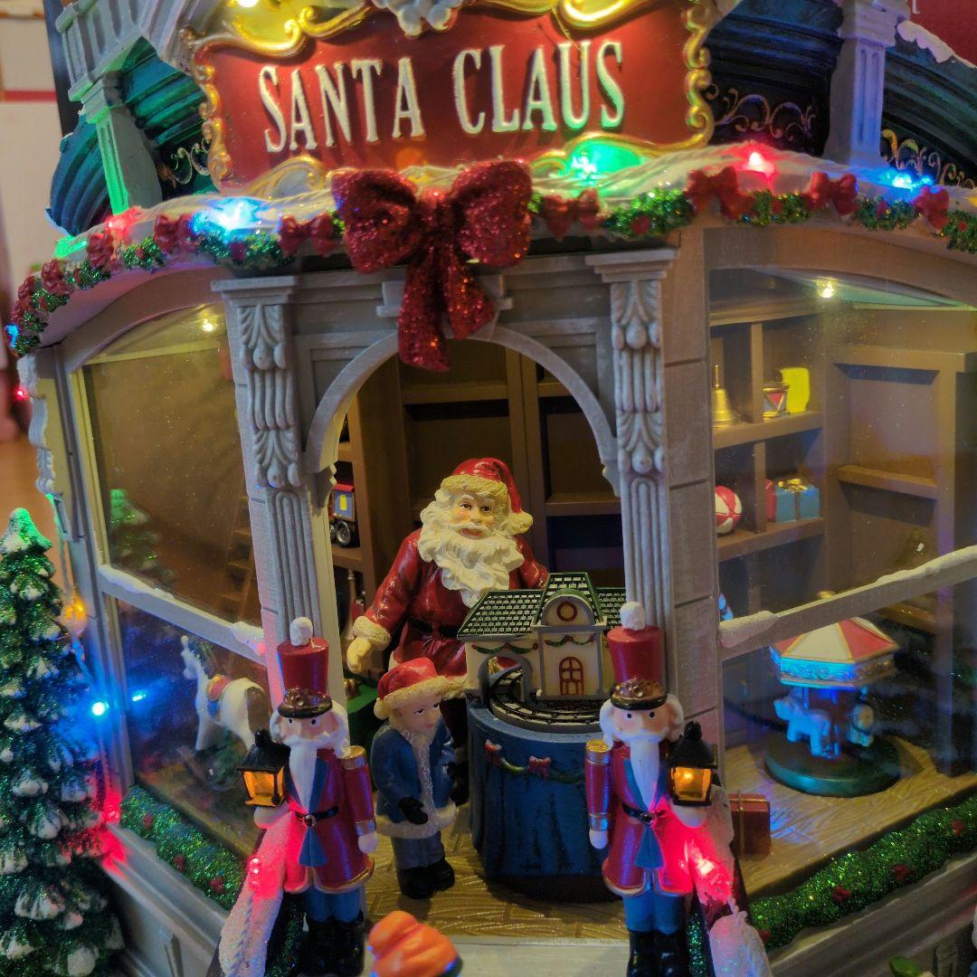 コストコ クリスマスライト付き オルゴール 置物