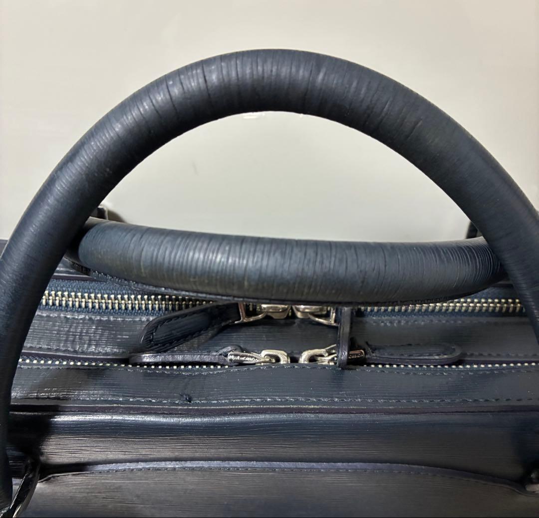 PELLE MORBIDA ブリーフケース キャピターノ 2室 ネイビー