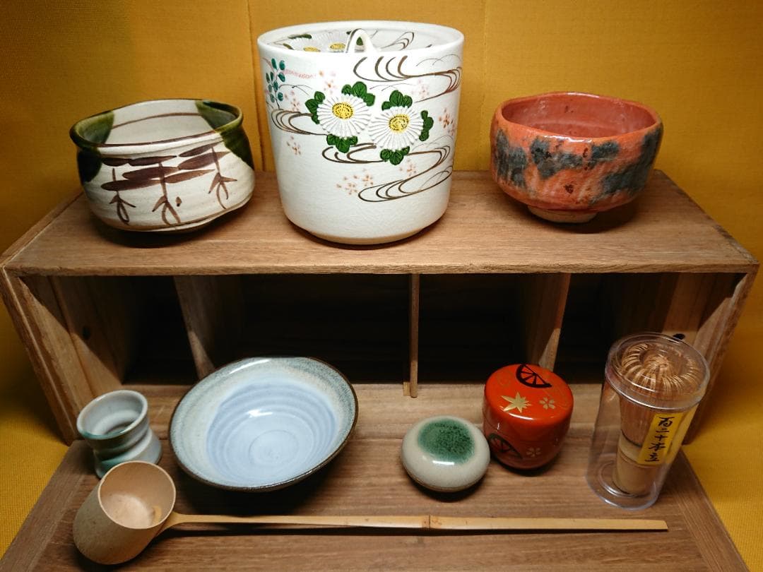 茶道具　茶碗　茶道　セット　陶器　置物　インテリア　工芸品　美術品　A2861