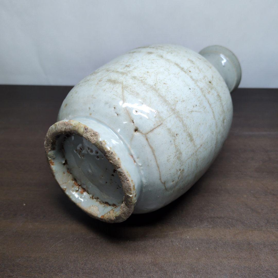 李朝 白磁 堅手 花瓶 高さ約21cm