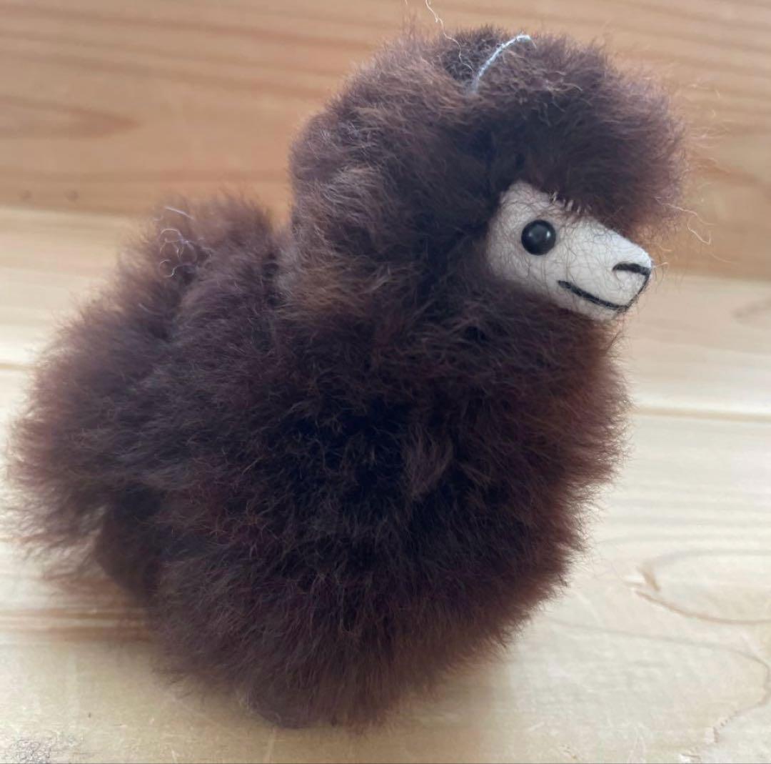 3点アルパカチャーム　バッグ用　キーホルダー 天然ベビーアルパカの毛皮