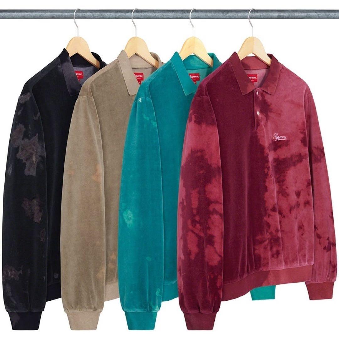 トップス Supreme 21SS Bleached Velour L/S Polo S