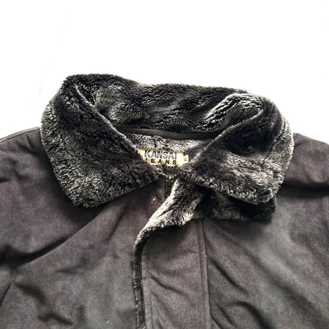 90s 山本寛斎4LサイズKANSAI JEANS ムートンハーフコート