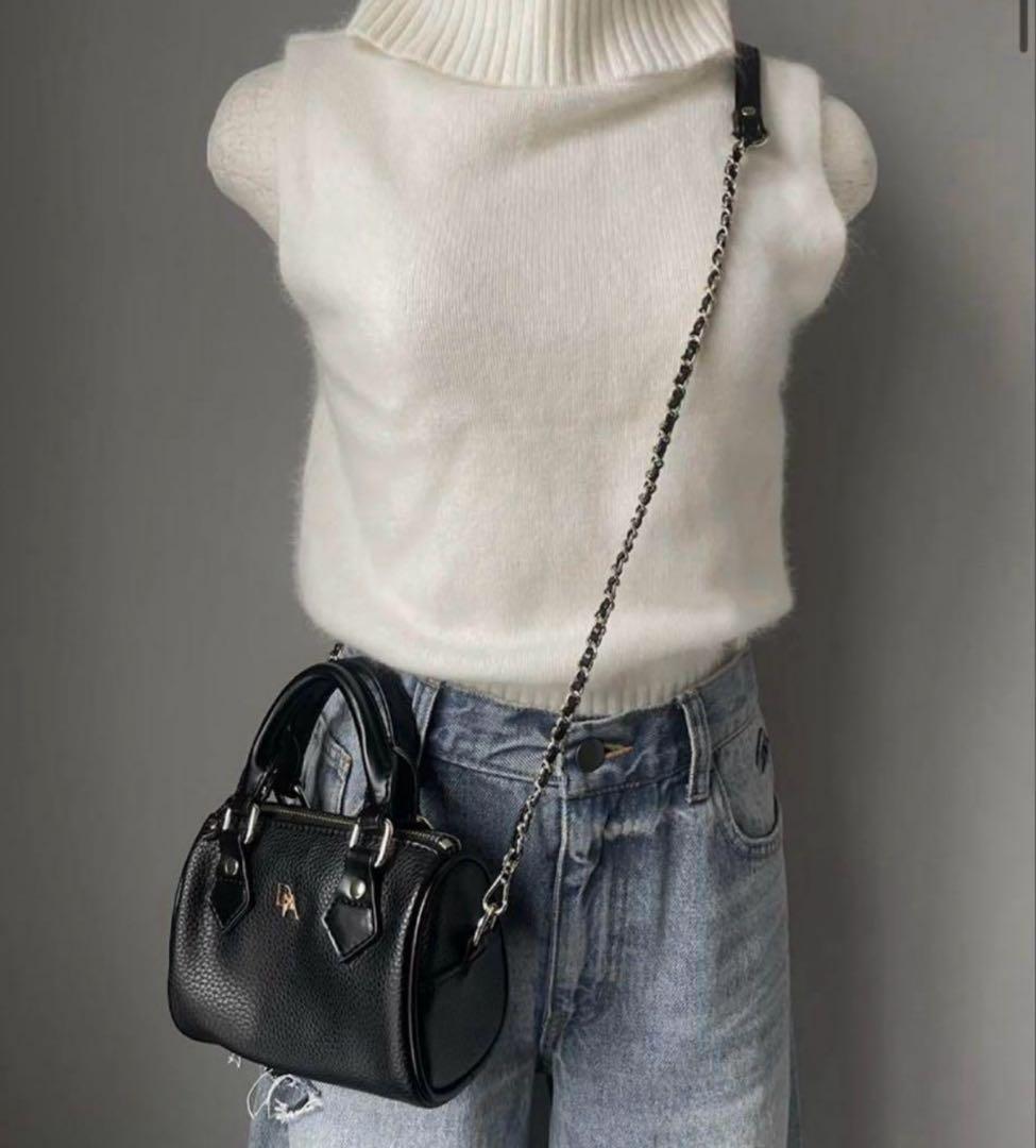 DIANTE MINI BOSTON SHOULDER BAG 黒