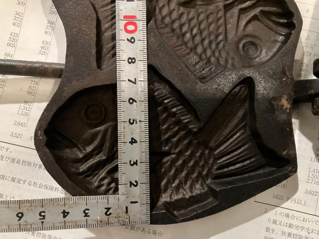 昭和レトロ　たい焼き器 　二丁焼き 　鋳物