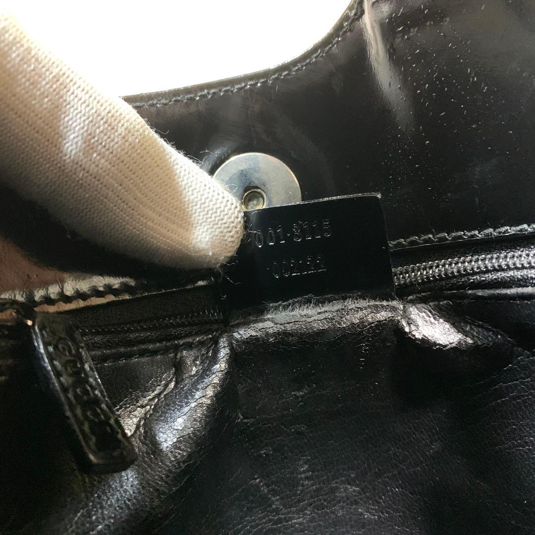 稀少 グッチ トムフォード期 90's エナメル ワンショルダーバッグ ブラック