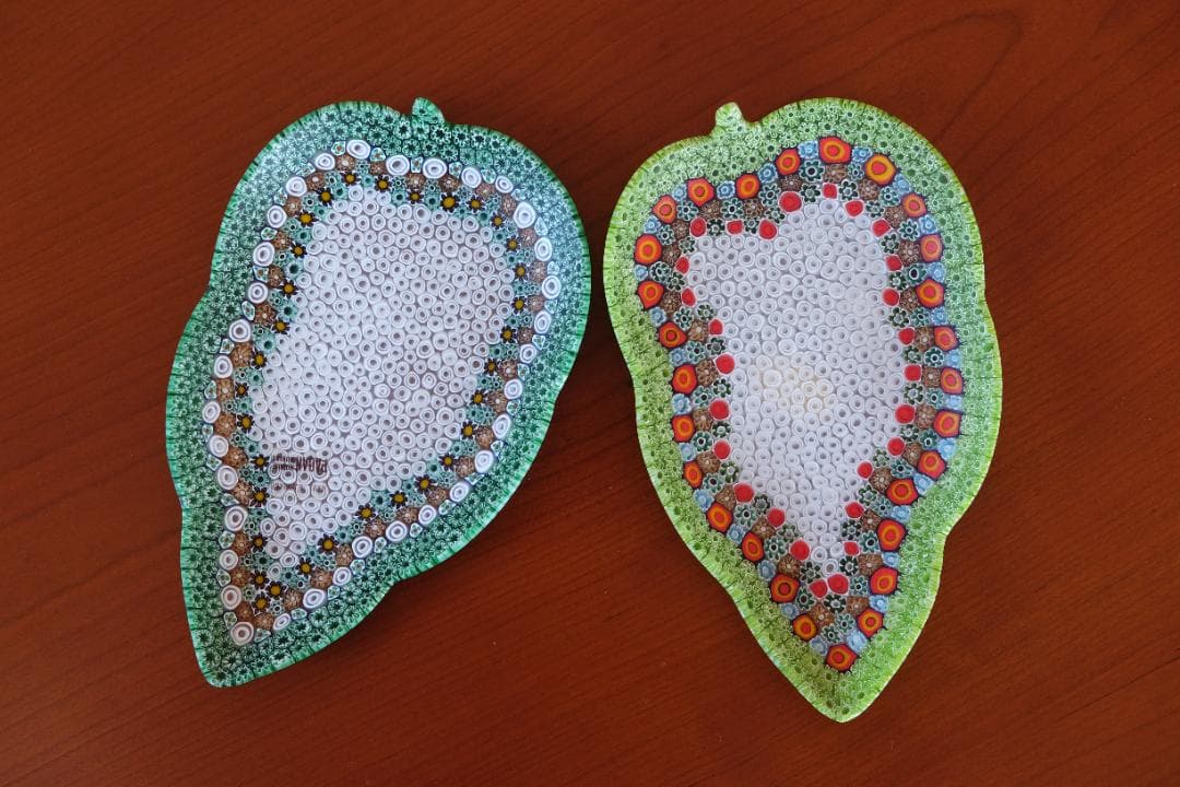 ベネチアングラス ミルフィオリ プレート モレッティ 時代物 飯塚亜裕子 ガラス