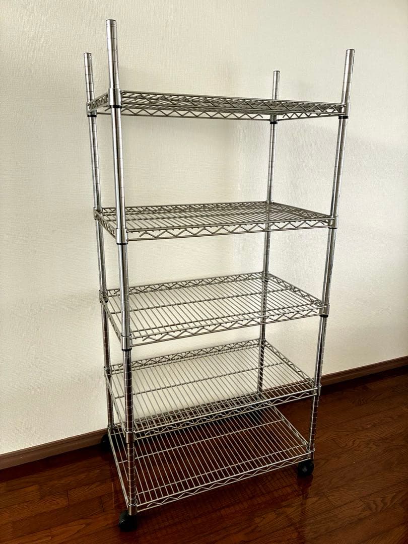 シルバーラック　スチールラック　メタルラック　5段　156×76×46