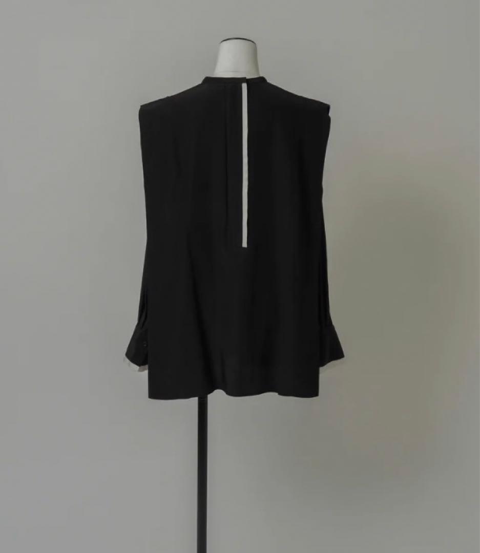 トップス LOHEN 2024SS SHOULDER TACK BLOUSE BLACK