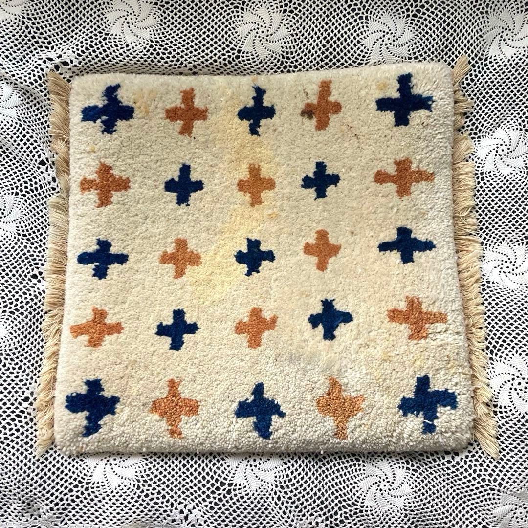 MUNI 十字模様 フリンジ付きチェアラグ5枚セット バラ売り不可