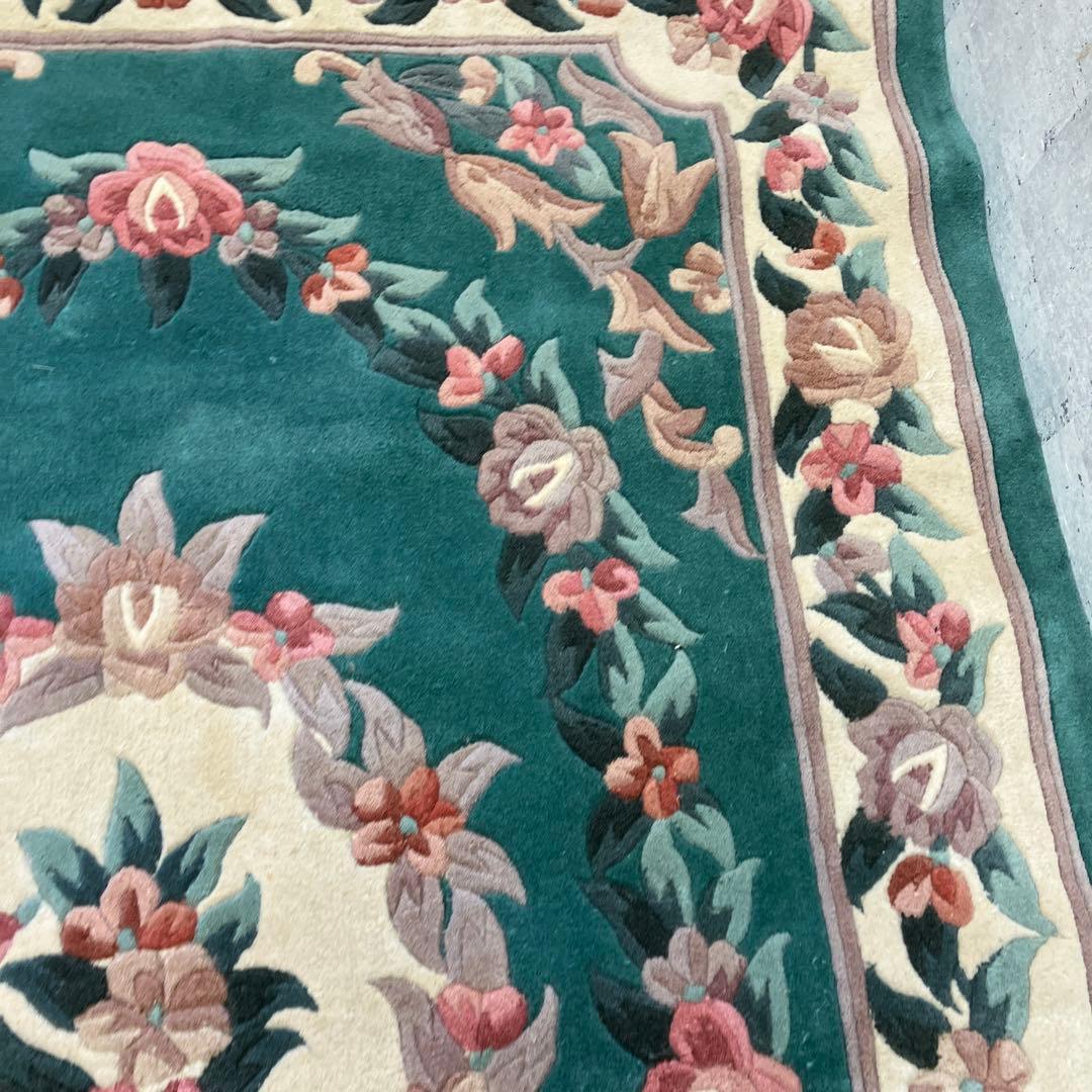 中国段通 花柄 カーペット織物 絨毯 じゅうたん ラグ マット 敷物 インテリア