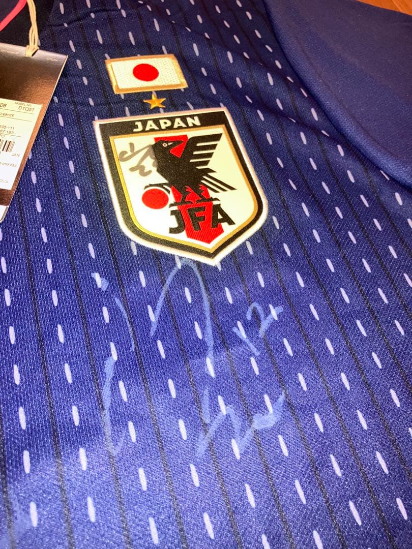 猶本光選手　adidas 日本代表 サッカーシャツ 直筆サイン　サイズ2XO
