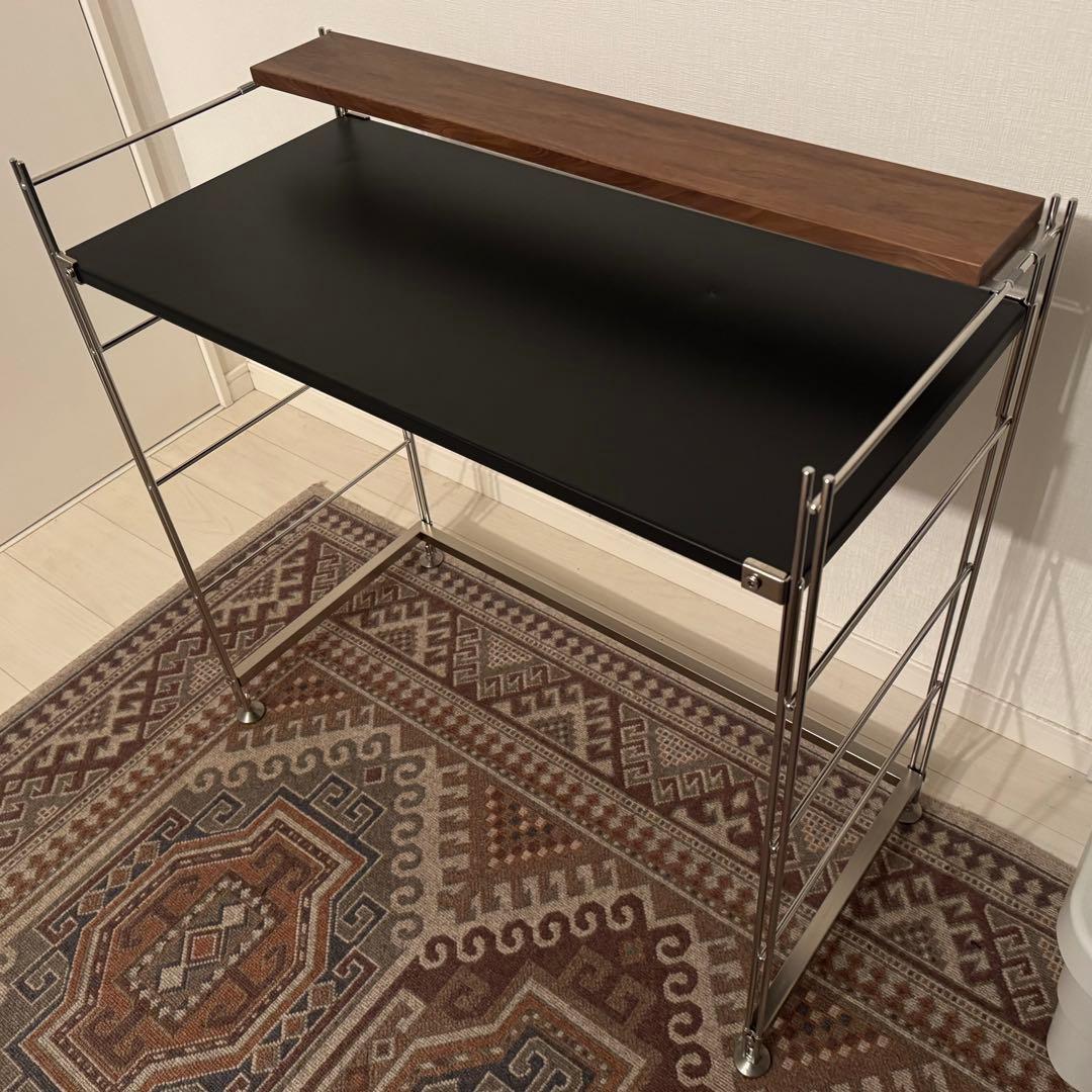 s*b様 無印良品ステンレスユニットシェルフ84cm★ダークグレー×ウォールナッ