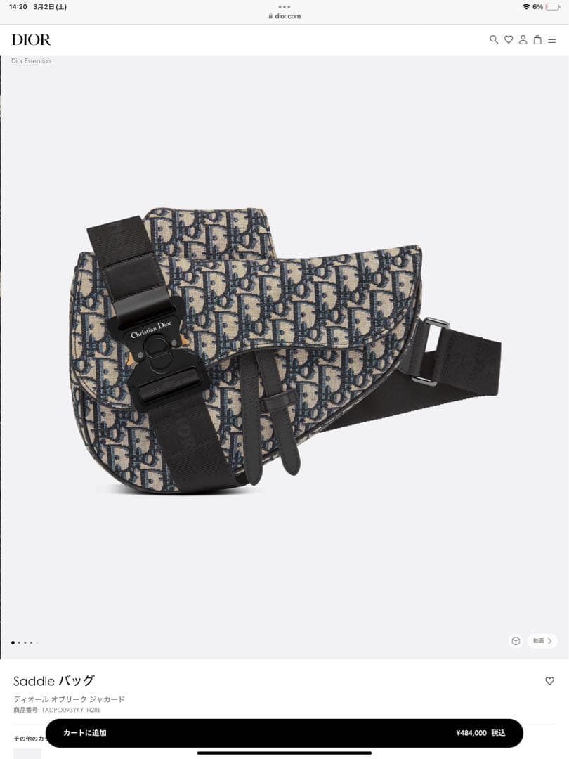 Dior Homme ディオール オム　サドルバッグ　オブリーク ジャカード