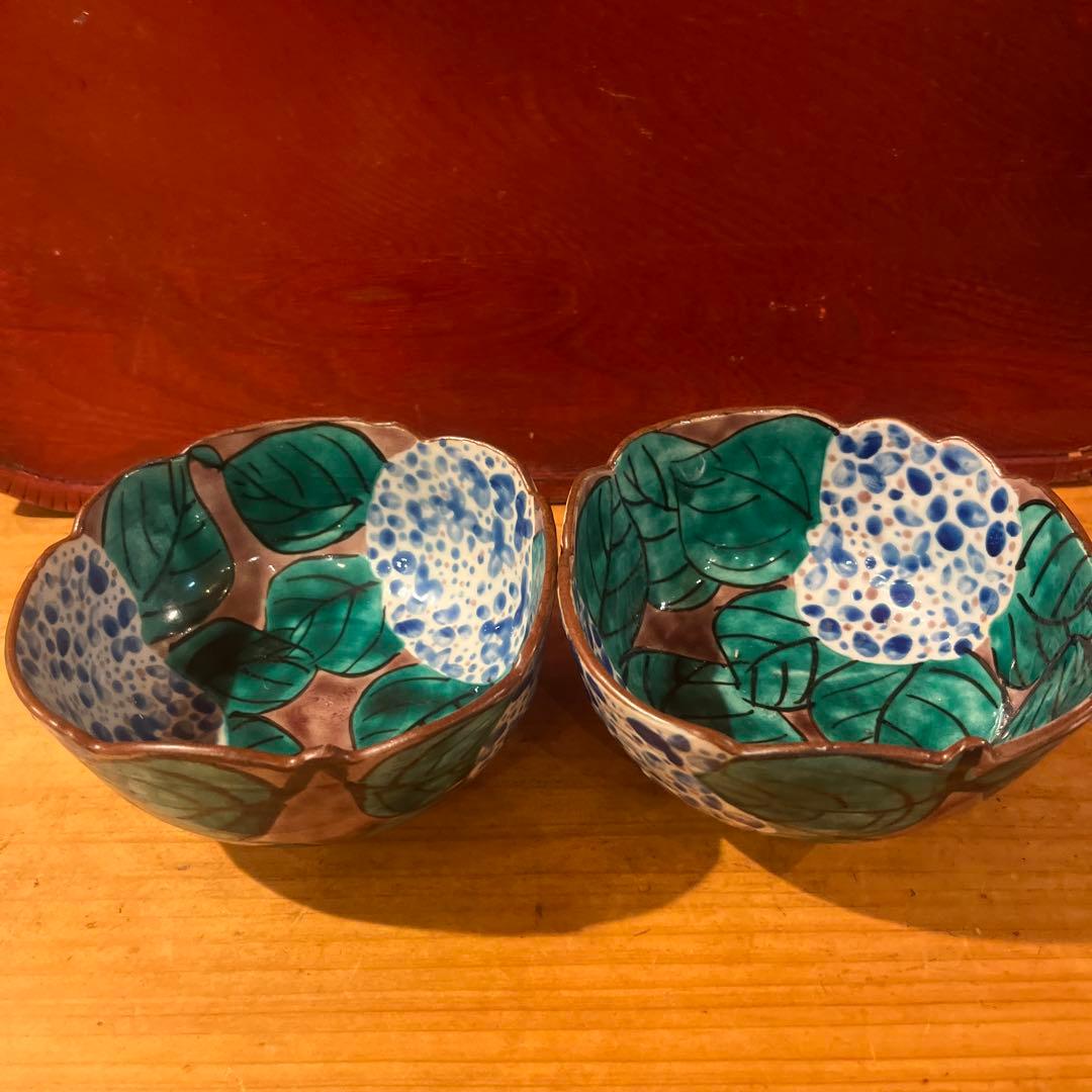 正木春蔵 紫陽花文鉢10客 共箱無し