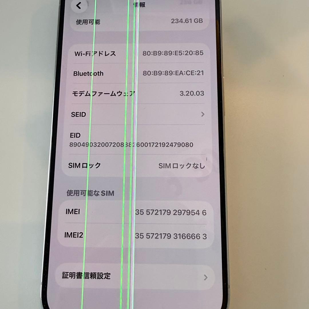 iPhone 15 Pro 265Gホワイト本体 ジャンク