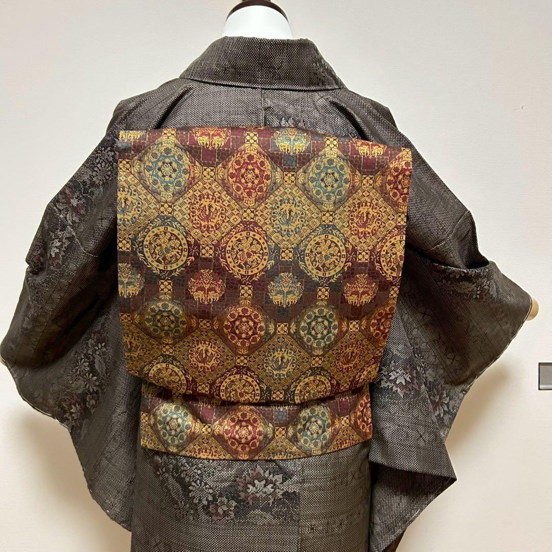 u*8様 モ40 新品　美品　袷　正絹　大島紬　フルセット 証紙付き