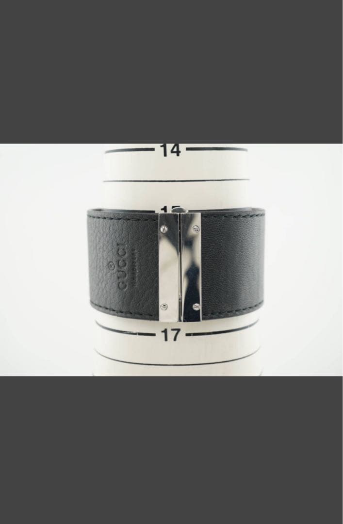 美品GUCCI レザー腕時計 スクエアフェイス