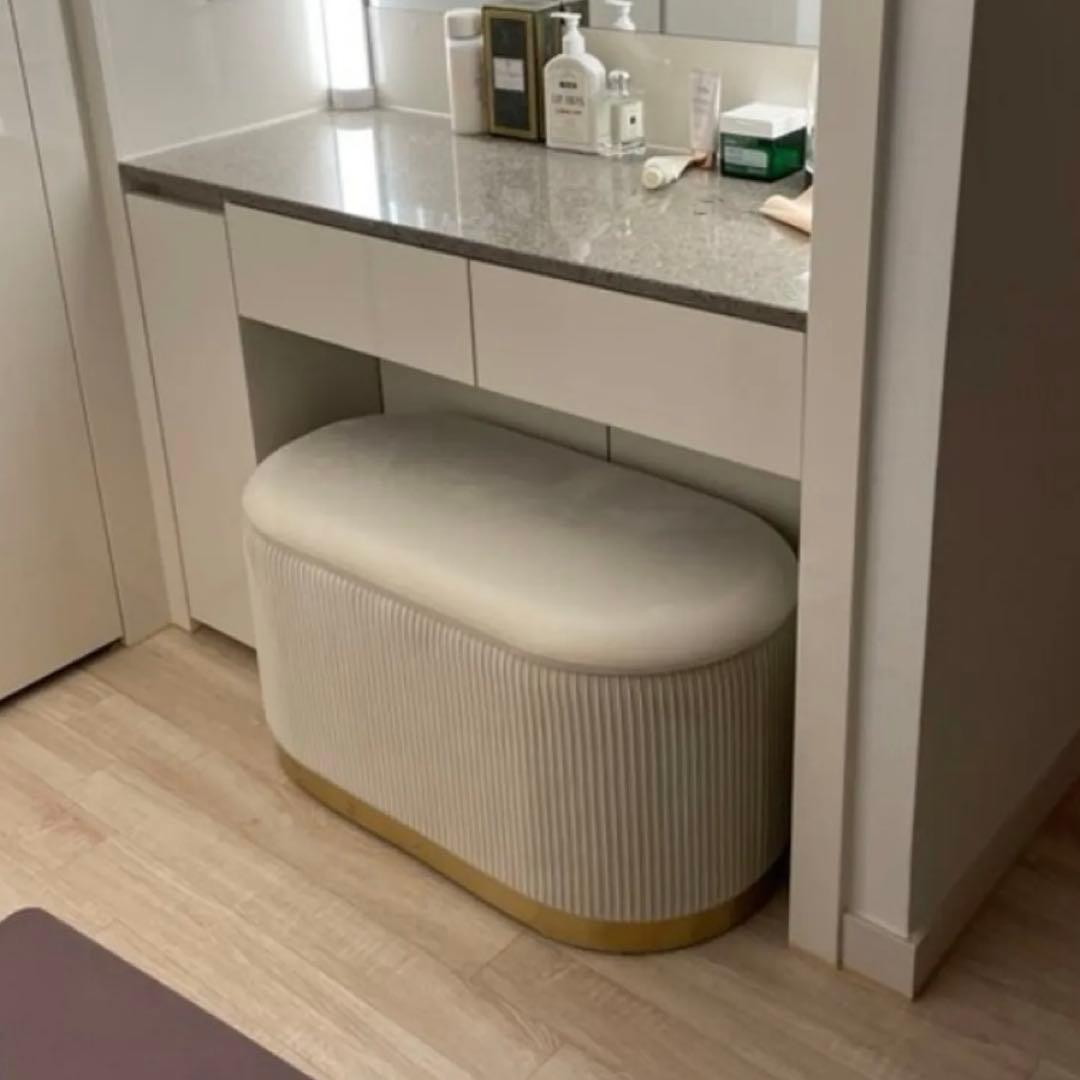 スツール　収納付き　ドレッサースツール　ベルベット