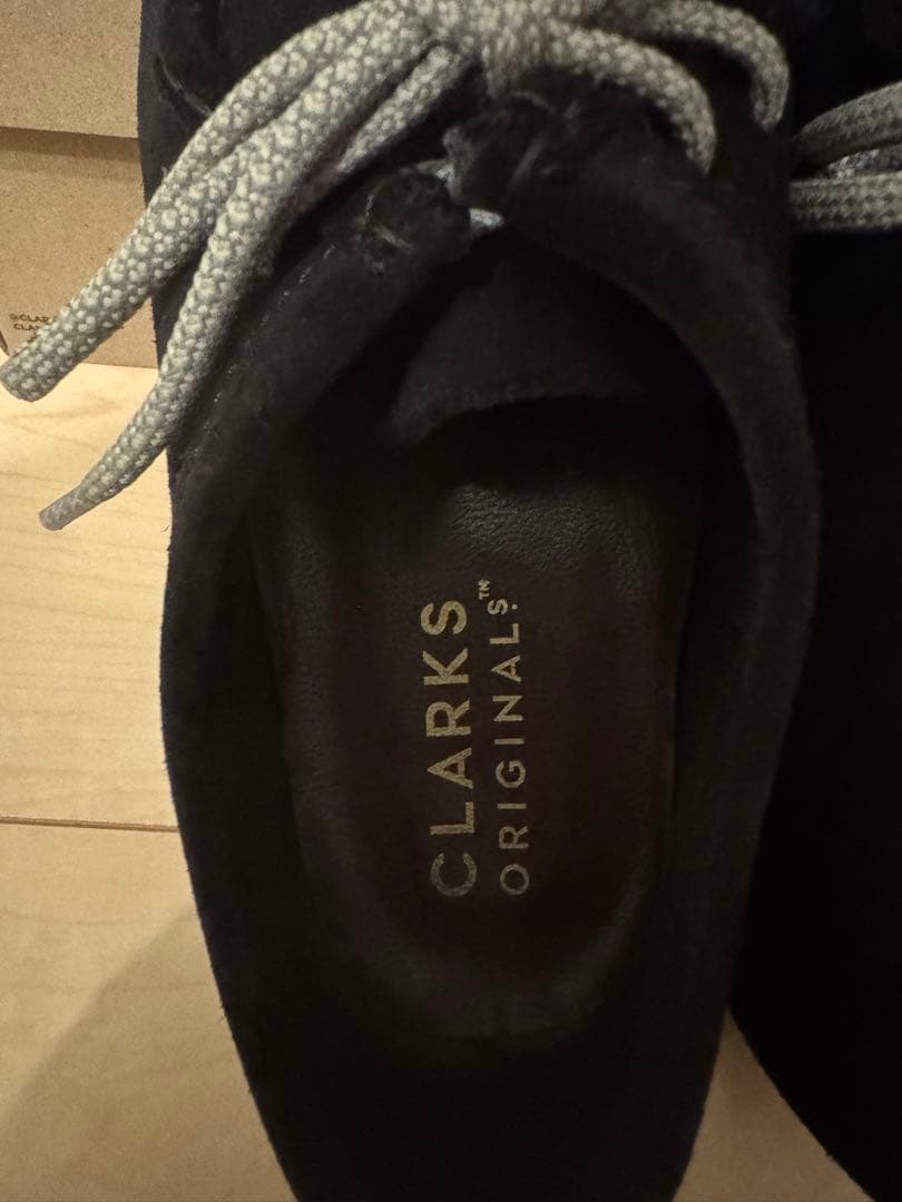 クラークス ワラビー ブラックスエード UK6.5(25.0cm)