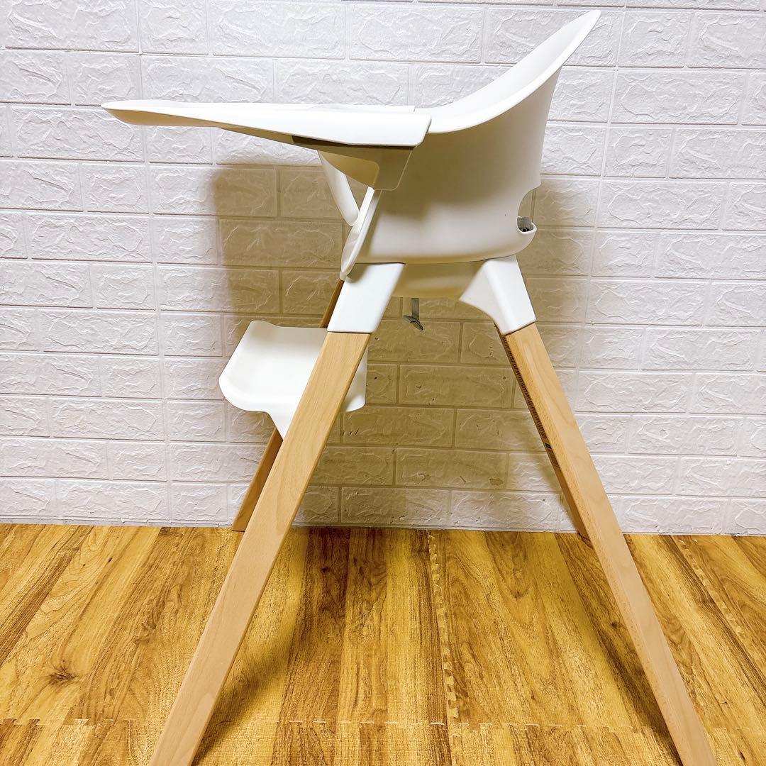美品　ストッケ クリック トレイ ハーネス付き ベビーチェア ハイチェアホワイト