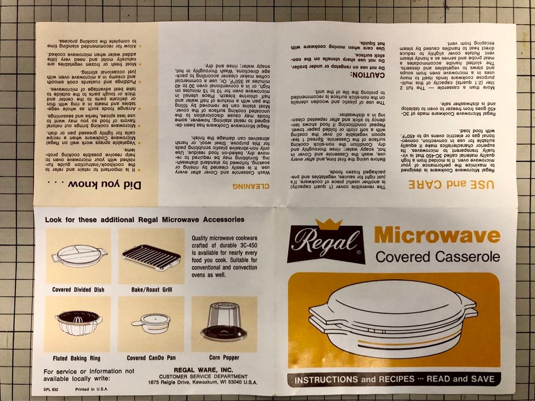 Regal 電子レンジ調理器具 made in USA デッドストック