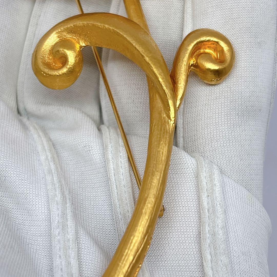 KENZO ケンゾー フェイクパール フラワー ブローチ ゴールドカラー