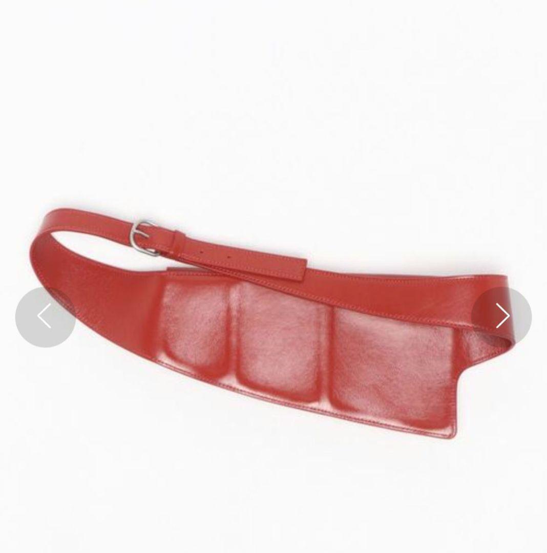 レザーウエストポーチ レッド