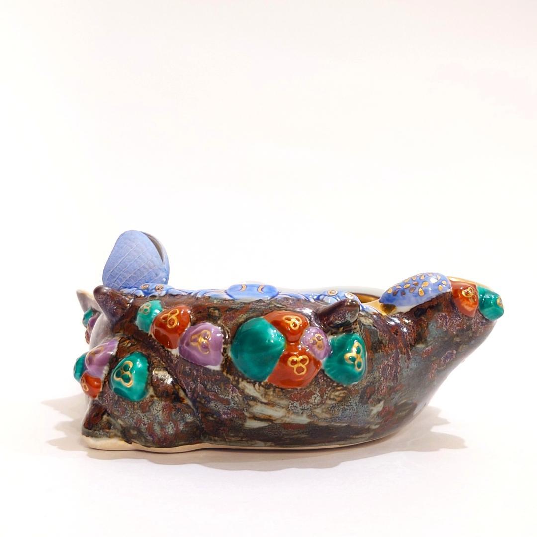 林九郎窯 鈴付き磯貝型飾り鉢