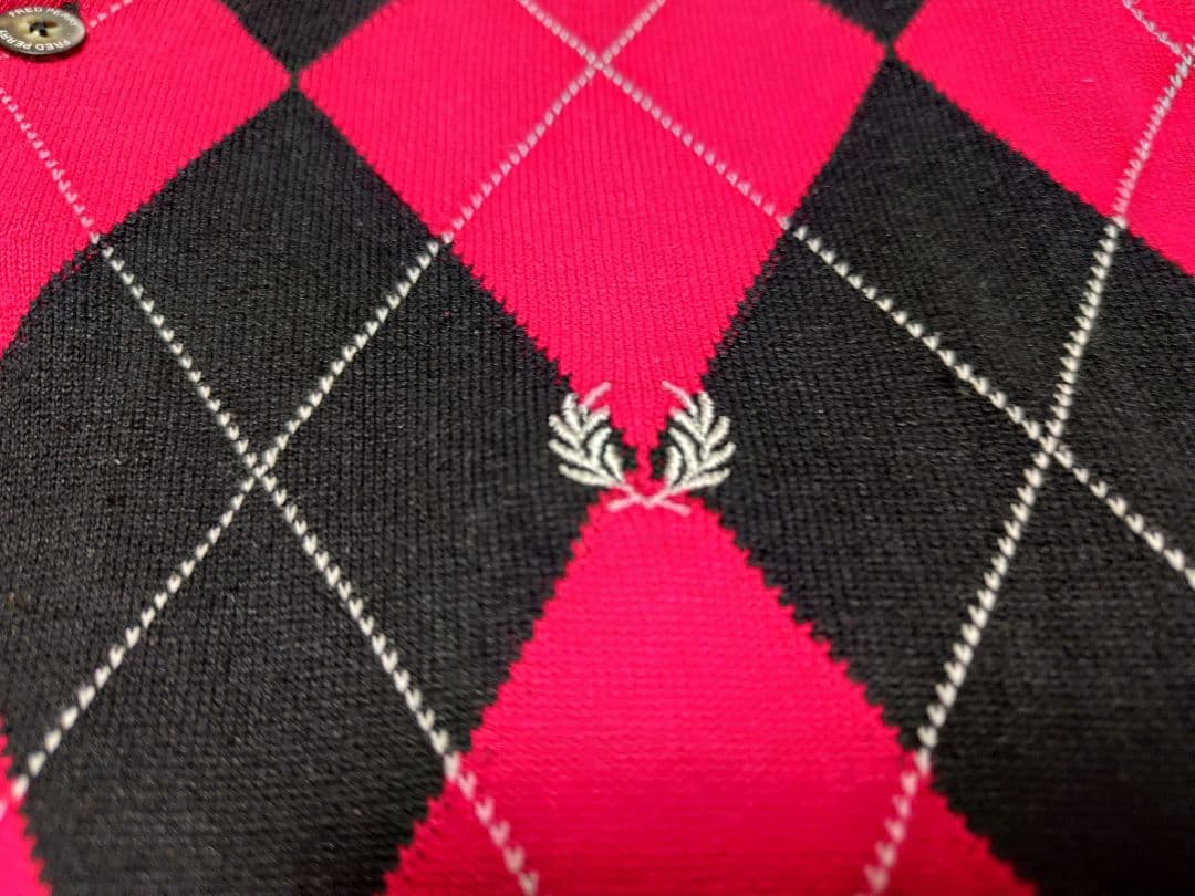 FRED PERRY M フレッドペリー ニット セーター アーガイル柄 ロゴ
