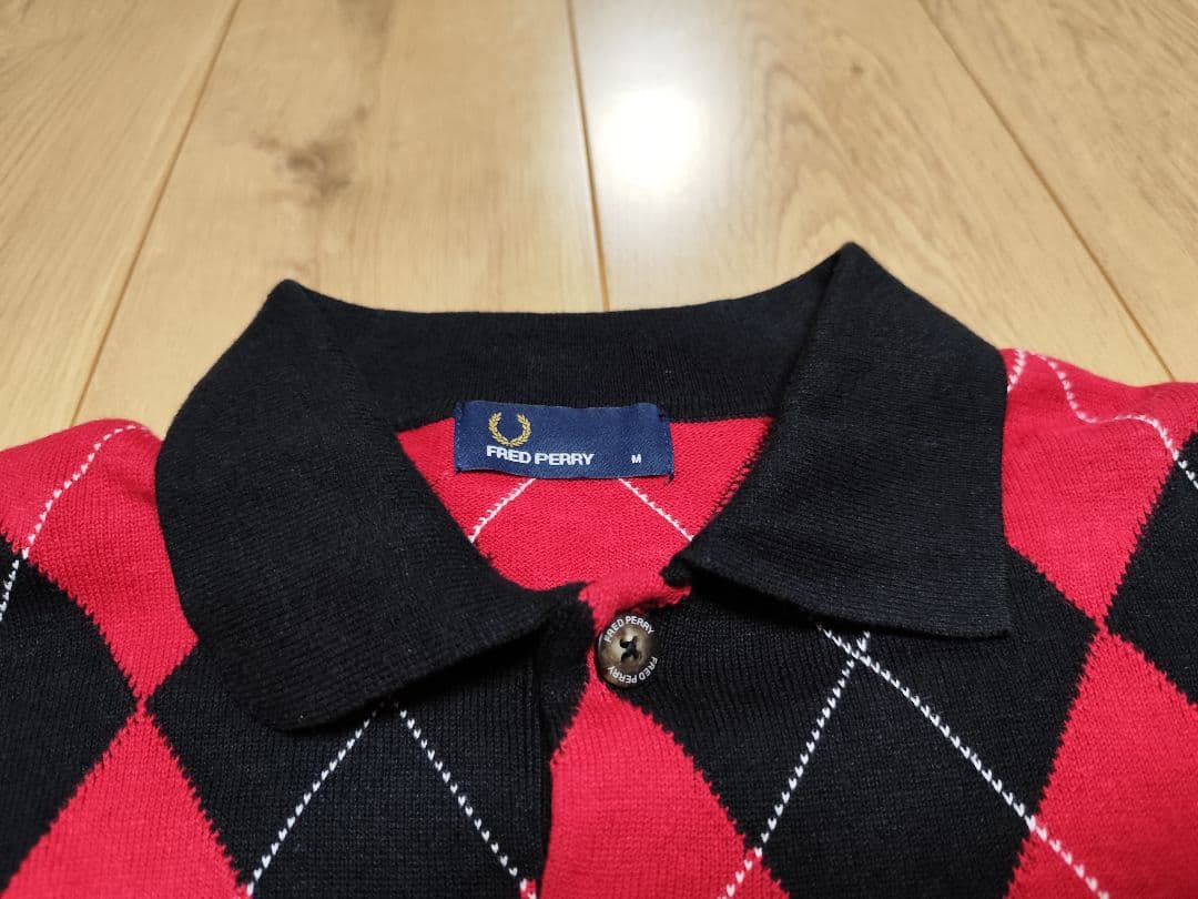 FRED PERRY M フレッドペリー ニット セーター アーガイル柄 ロゴ